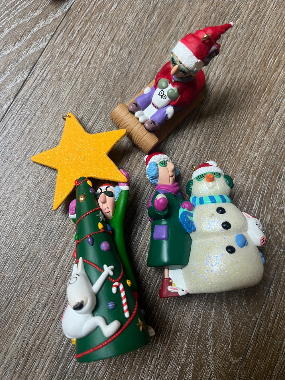 Three hallmark Maxine Christmas ornaments